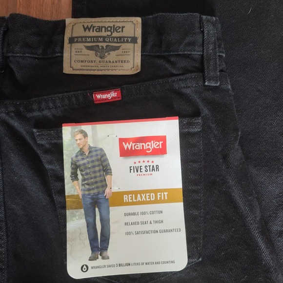 Wrangler Other - NWT Wranglers | Mens Five Star Relaxed Fit Black Jeans Sz 32x32